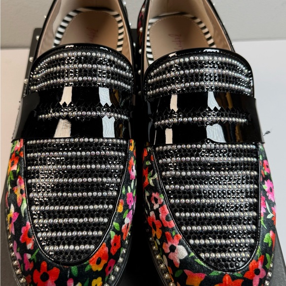 Betsey Johnson Black Floral Loafers - Picture 7 of 8